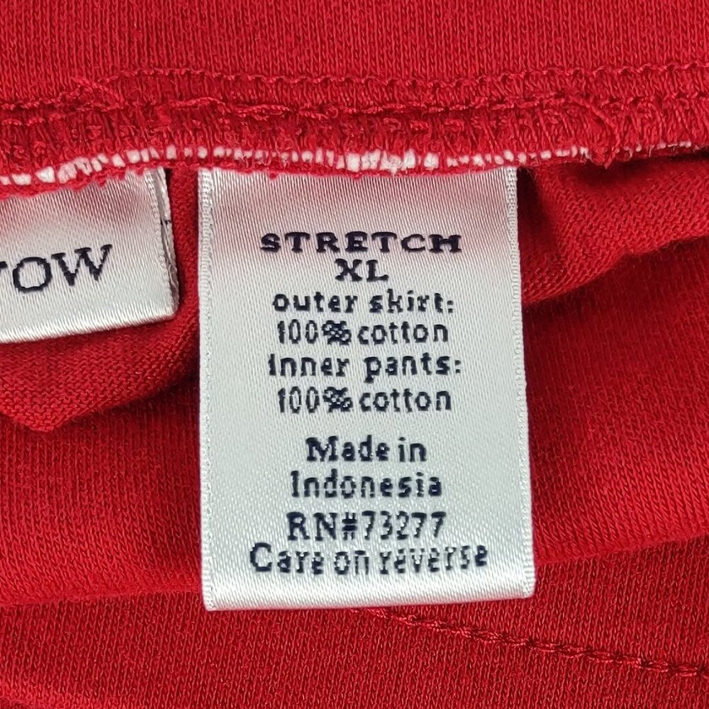 Croft & Barrow Women’s XL Red Cotton Skort Elastic Drawstring Waist Pockets - Picture 8 of 9